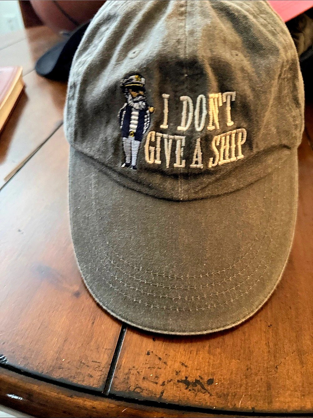 Embroidered Brown & Blue Baseball Cap